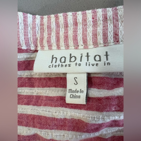 Habitat‎ Clothes To Live In Tunic Womens S White/pink Stripe Blouse 3/4 Sleeves - Picture 8 of 10